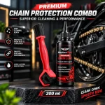 Motorcycle Chain Cleaning Brush & Premium Chain Lube 200ML Combo