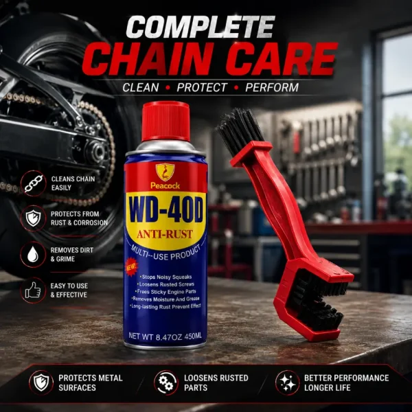 Anti-Rust Spray & Chain Cleaner Brush Kit