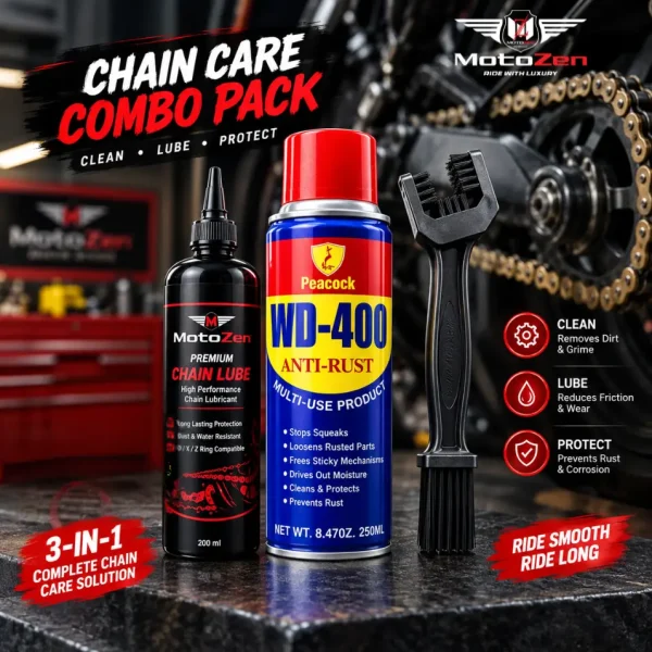 Motorcycle Chain Care Kit – Clean, Lube & Protect