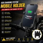 USB Charging System Mobile Holder for Motorcycle | USB Fast Charging Bike Phone Mount