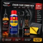 MotoZen 5-in-1 Bike Care Combo Pack | Chain Lube, Cleaner, Brush & Cloth, Octane Booster