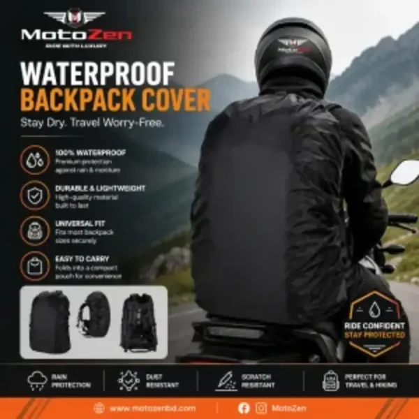 MotoZen Waterproof Backpack Cover | Rainproof, Dustproof & Lightweight Travel Bag Protector