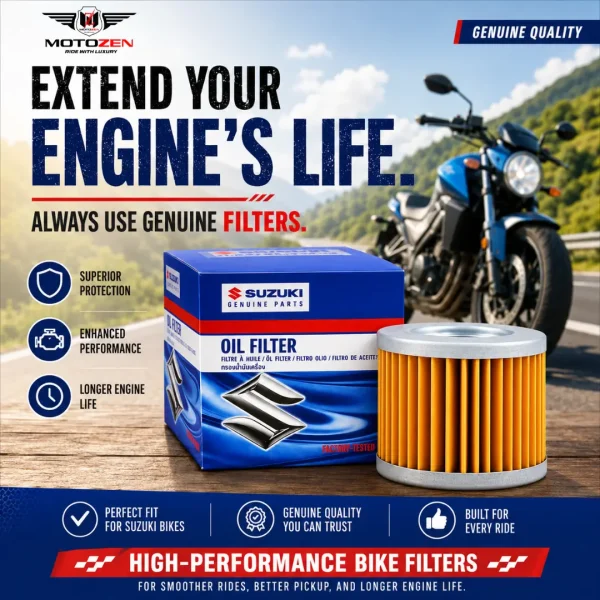 Suzuki Genuine Engine Oil Filter – Motorcycle Engine Oil Filter for Maximum Engine Protection