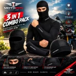 3-in-1 Motorcycle Riding Combo Pack – Balaclava, Arm Sleeves & Inner Cap