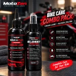 MotoZen Bike Care Combo Pack – Premium Chain Lube + Instant Glossy Polish